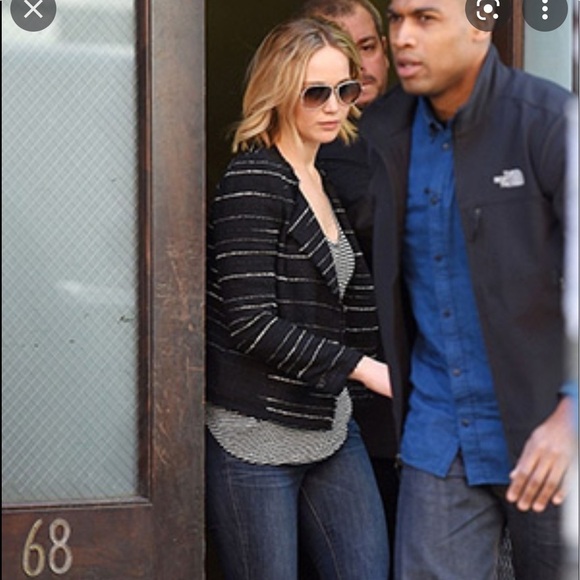 Isabel Marant Black Tweed Striped Glenn Jacket Medium - Picture 6 of 16